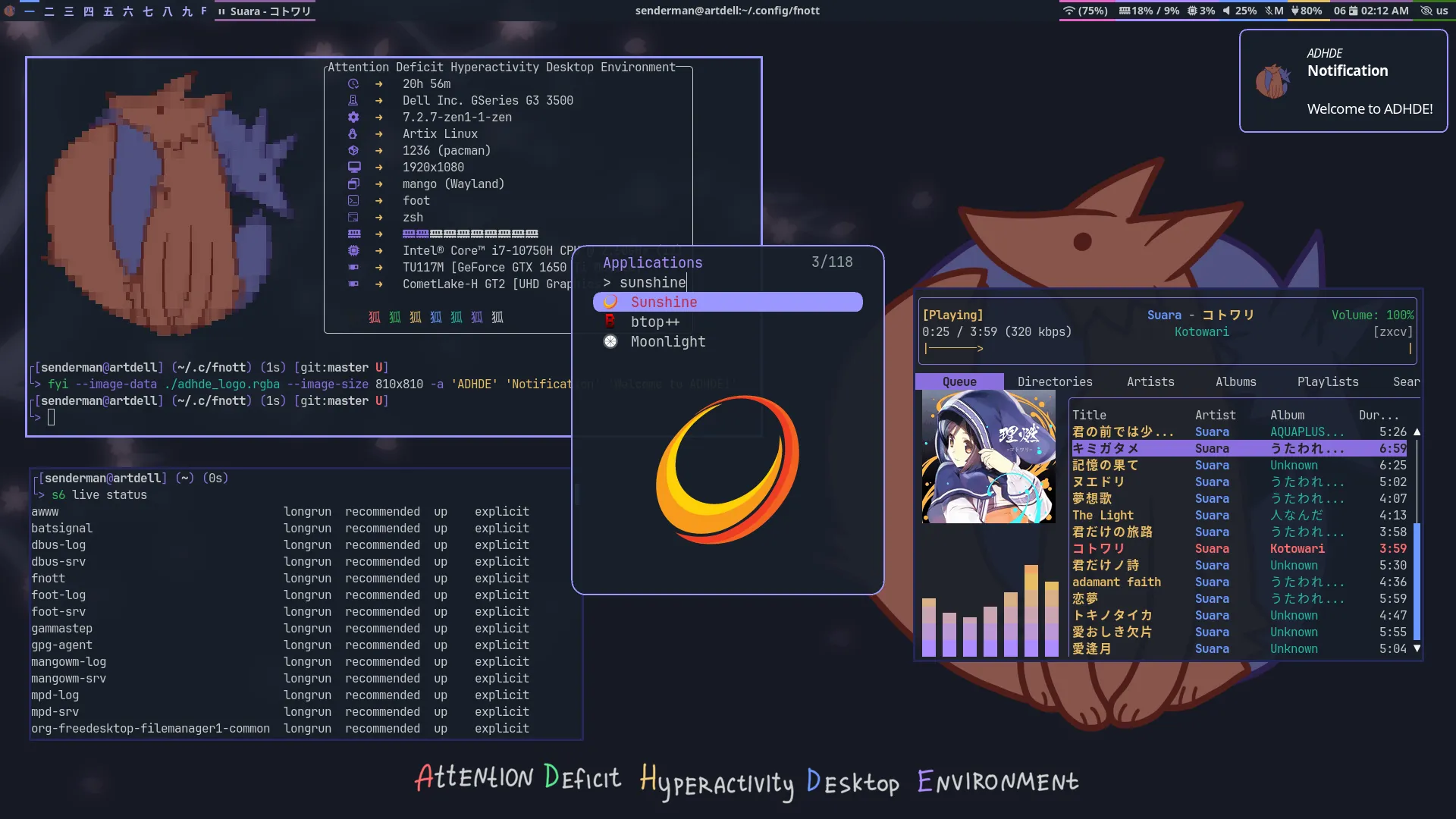 Senderman's desktop